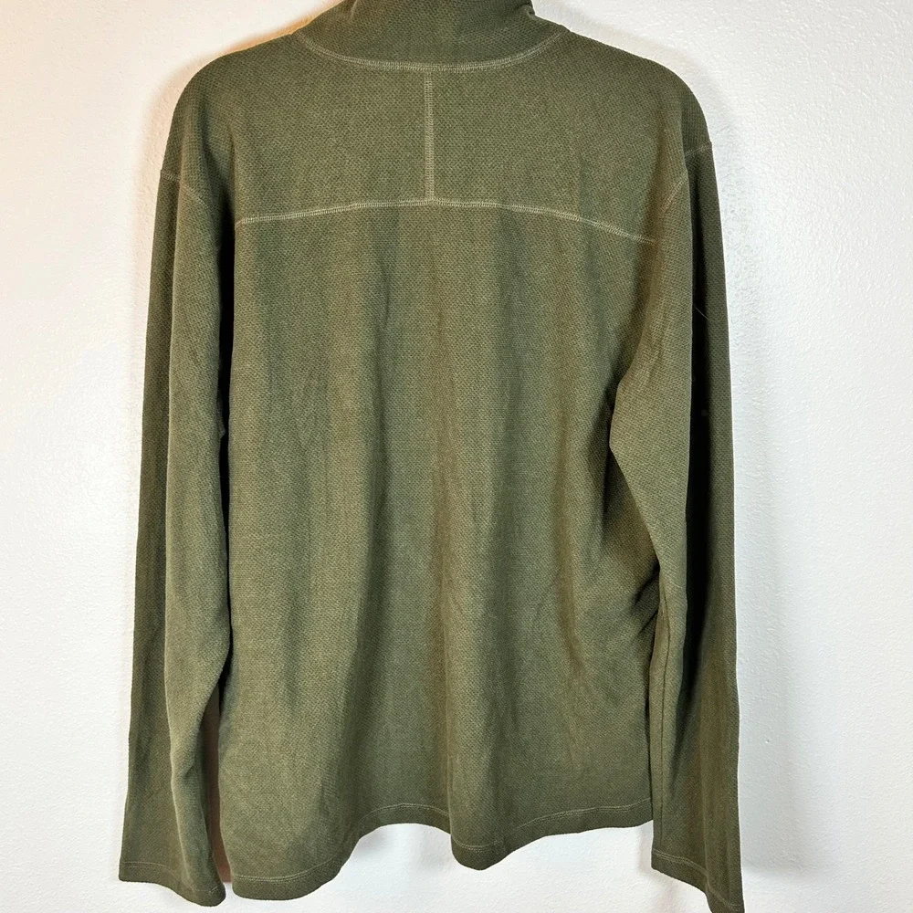 The North Face‎ Mens Dark Green Textured Fleece 1/4 Zip Pullover Sweater XL